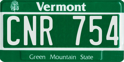 VT license plate CNR754