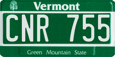 VT license plate CNR755