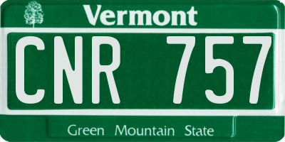 VT license plate CNR757