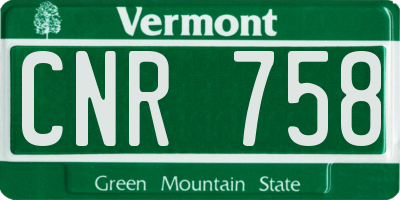 VT license plate CNR758