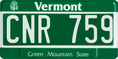 VT license plate CNR759