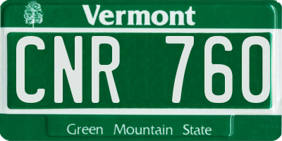 VT license plate CNR760