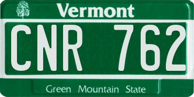 VT license plate CNR762