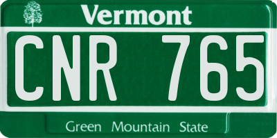 VT license plate CNR765
