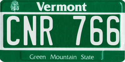 VT license plate CNR766