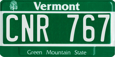 VT license plate CNR767