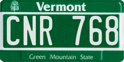 VT license plate CNR768