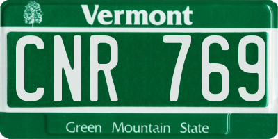 VT license plate CNR769