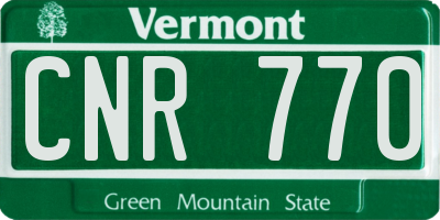 VT license plate CNR770