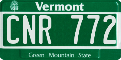 VT license plate CNR772