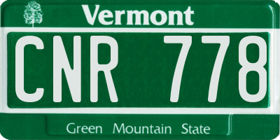 VT license plate CNR778
