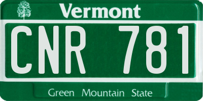 VT license plate CNR781