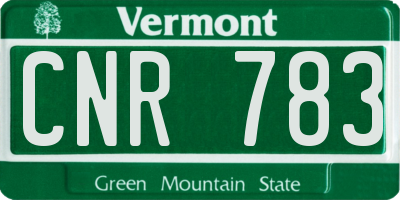 VT license plate CNR783