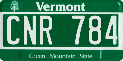 VT license plate CNR784