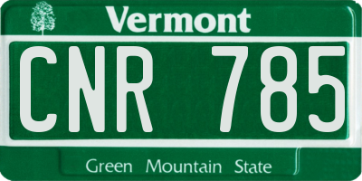VT license plate CNR785