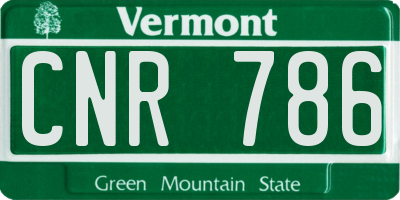 VT license plate CNR786