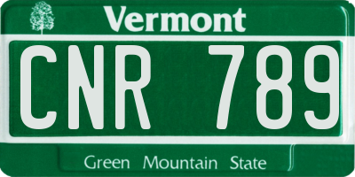 VT license plate CNR789