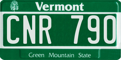 VT license plate CNR790