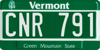 VT license plate CNR791