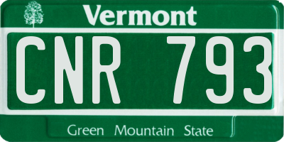VT license plate CNR793