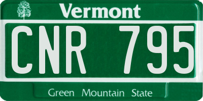 VT license plate CNR795