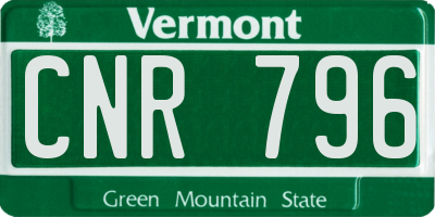 VT license plate CNR796