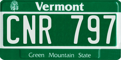 VT license plate CNR797