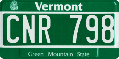 VT license plate CNR798