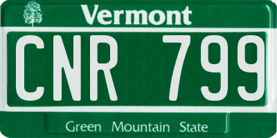 VT license plate CNR799
