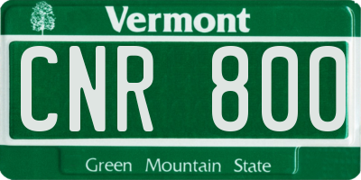 VT license plate CNR800