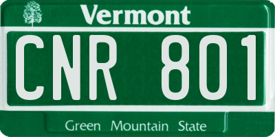 VT license plate CNR801