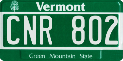 VT license plate CNR802
