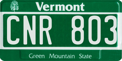 VT license plate CNR803