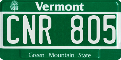 VT license plate CNR805