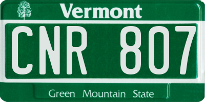 VT license plate CNR807