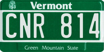 VT license plate CNR814