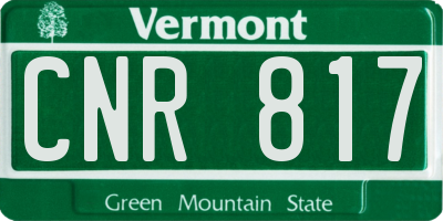 VT license plate CNR817