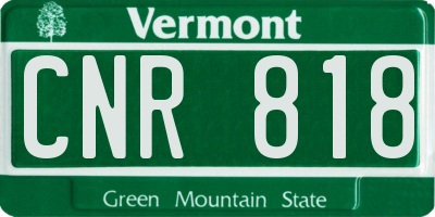 VT license plate CNR818