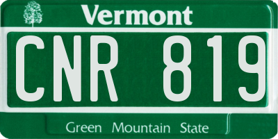 VT license plate CNR819