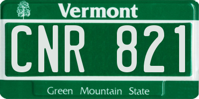 VT license plate CNR821