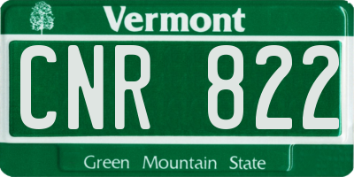 VT license plate CNR822