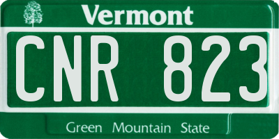 VT license plate CNR823