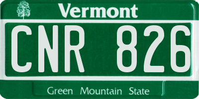 VT license plate CNR826