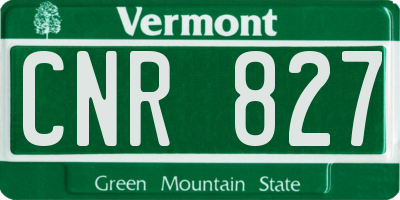 VT license plate CNR827