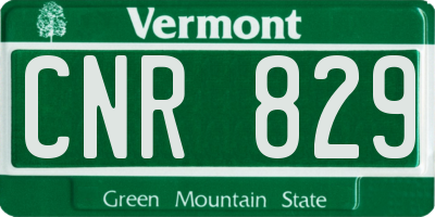 VT license plate CNR829