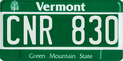 VT license plate CNR830