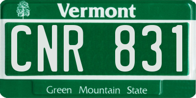 VT license plate CNR831