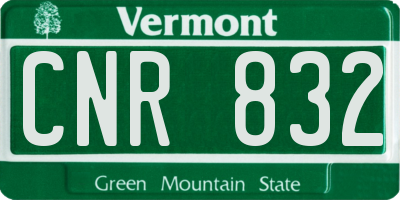 VT license plate CNR832