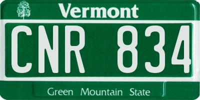 VT license plate CNR834