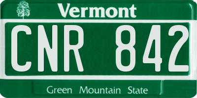 VT license plate CNR842
